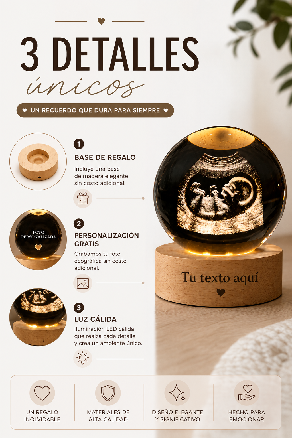 Esfera con recuerdos personalizada